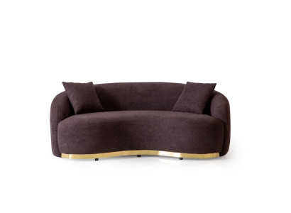 Living room furniture Luxury Sofa 3 - Seater Design Brown Soft Sofa Upholstery Textile 230cm